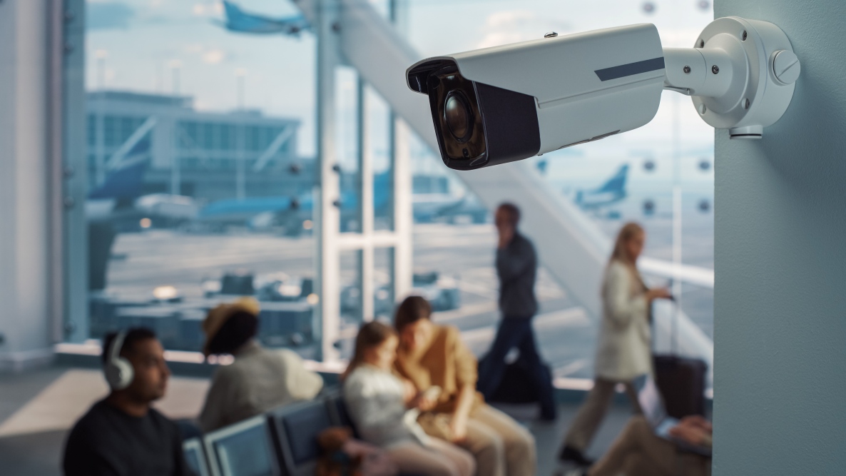 Camera overlooking airport gate area
