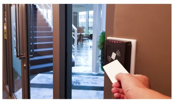 Card Entry to Interior of Building