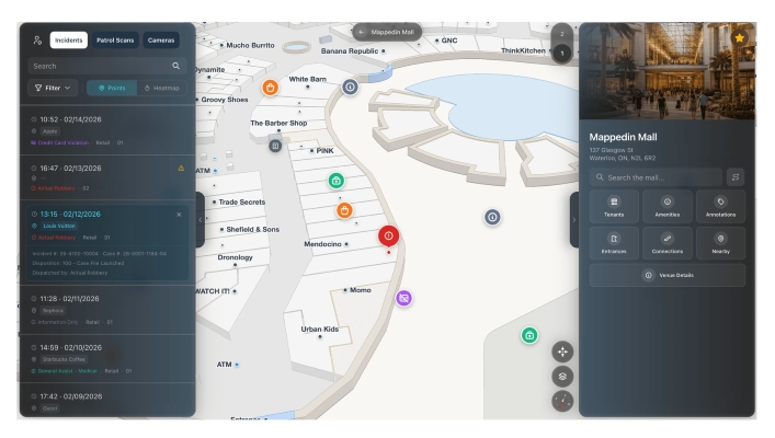 Mapped corporate mall