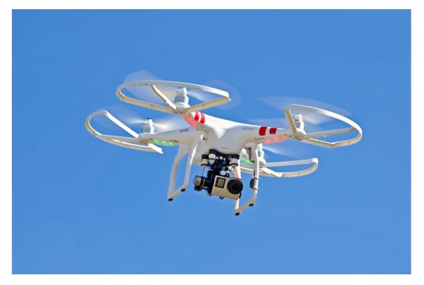 A drone in the sky with a camera