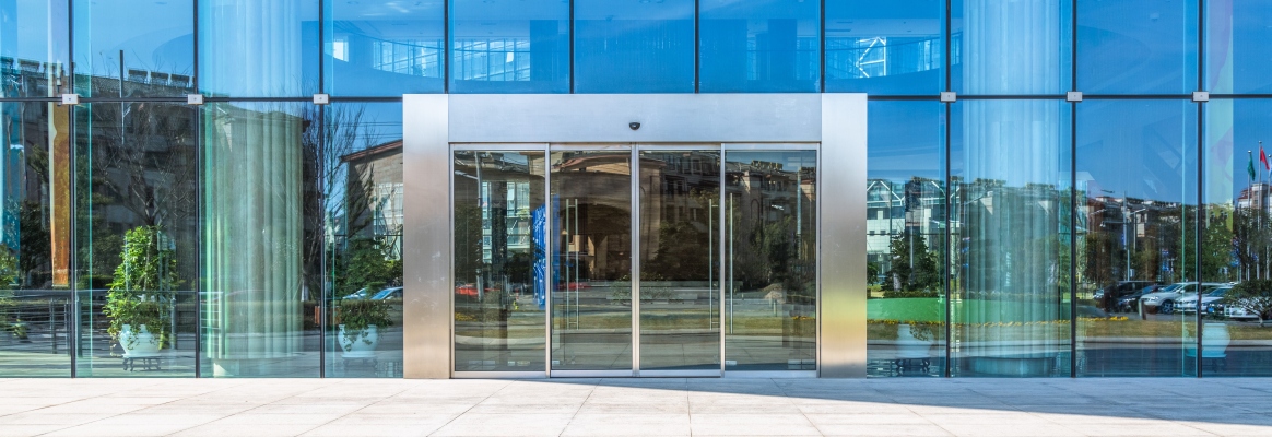 Front entrance to an office building Front entrance to an office building