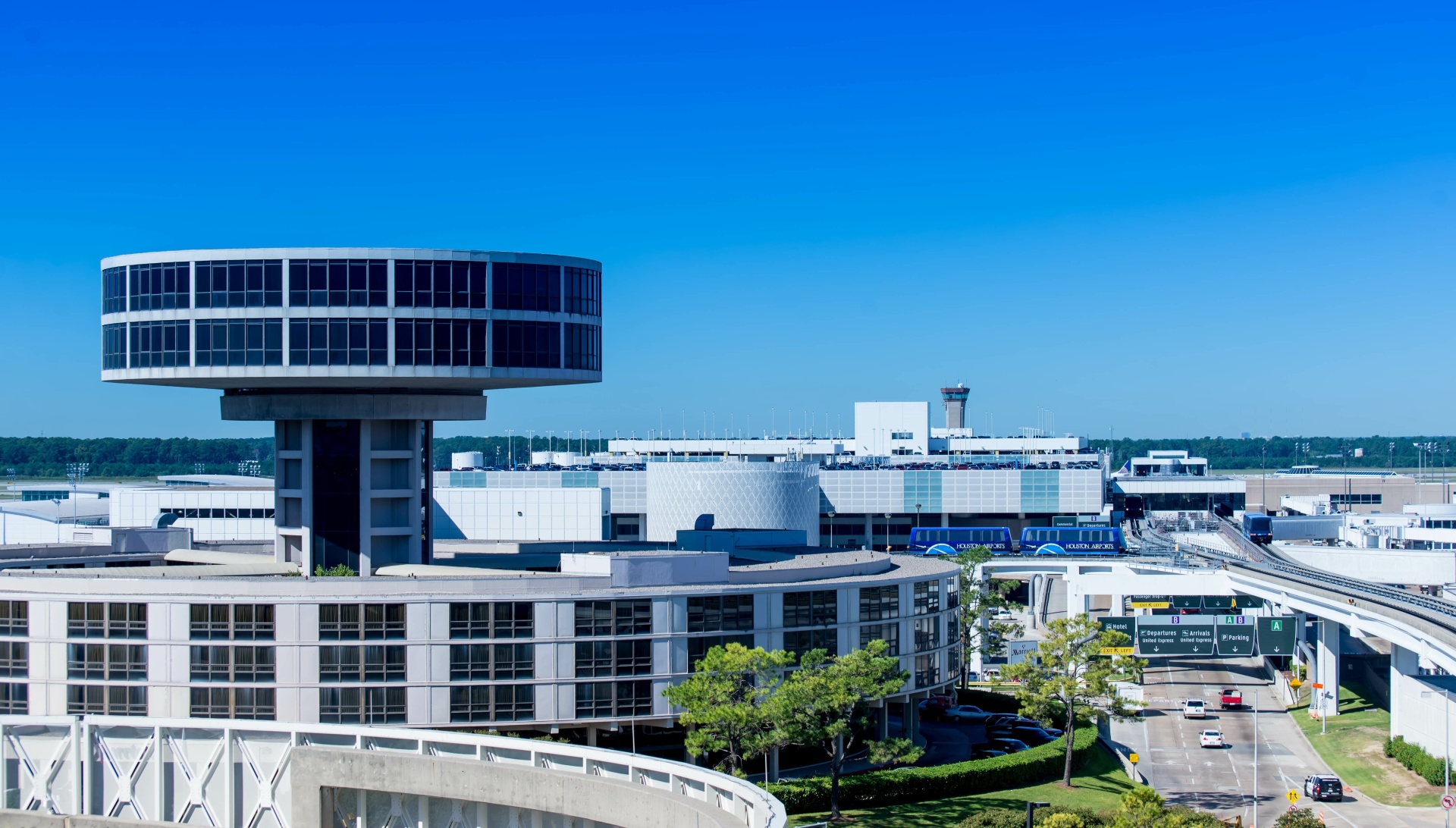 Houston Airport Tower in Distance