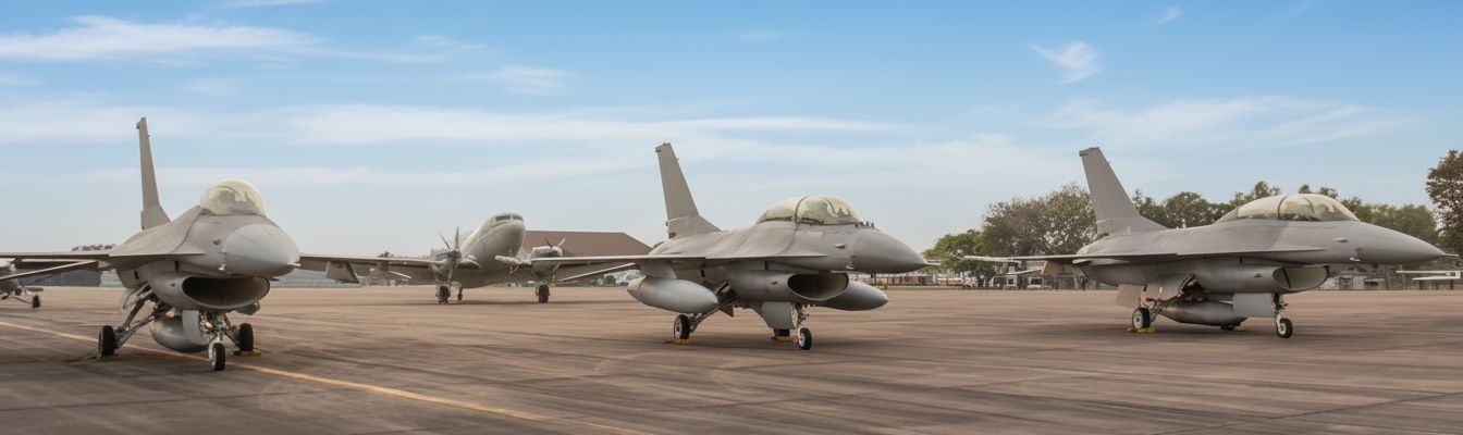 Military jets on runway Military jets on a runway