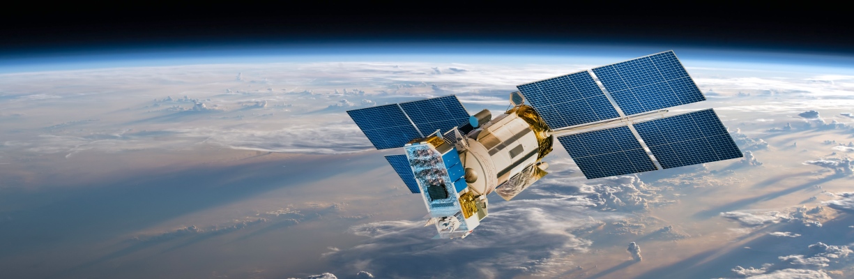 Satellite over earth Satellite over earth