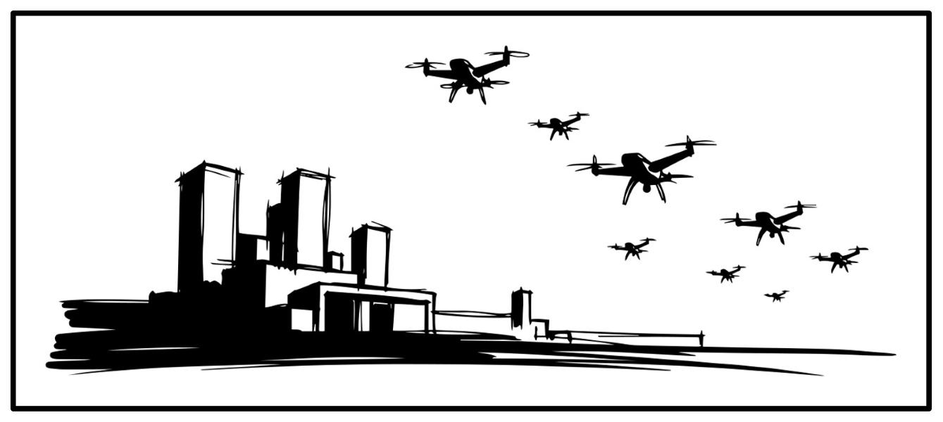 Sketch of Drone Swarm Attack
