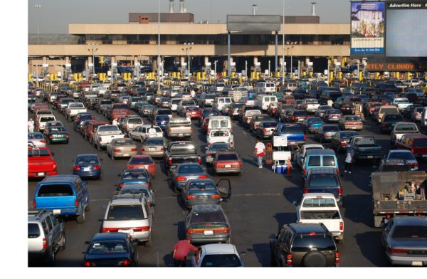 US Mexico Border Entry with Vehicles