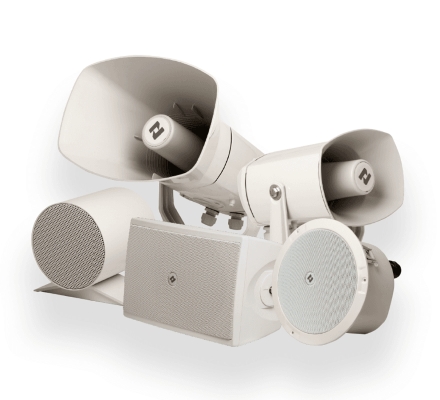 Group of Zenitel IP speakers